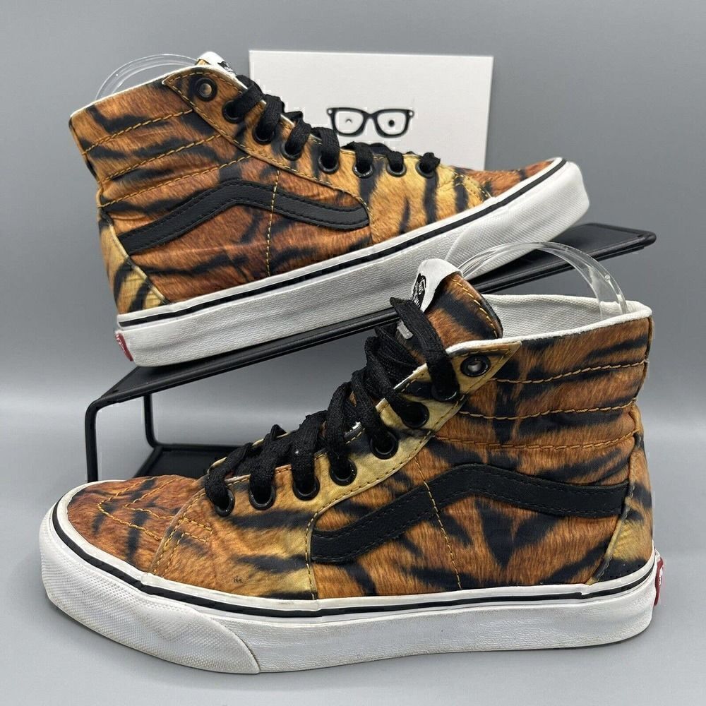 Vans Tiger Tapered Orange Black High Top Sneakers SK8-HI Men’s 5.5 / Women’s 7